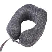 Oreiller de voyage ergonomique en mousse à mémoire de forme en U, en tissu peluche polyester lavable, léger, pour adultes, avion, train, voiture, à prix abordable