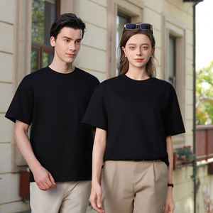 Vendita Diretta dalla Fabbrica, T-Shirt Nera 100% Cotone, Maglietta Oversize <span class=keywords><strong>Personalizzata</strong></span> di Alta Qualità per Uomo e Donna - Product Image 1