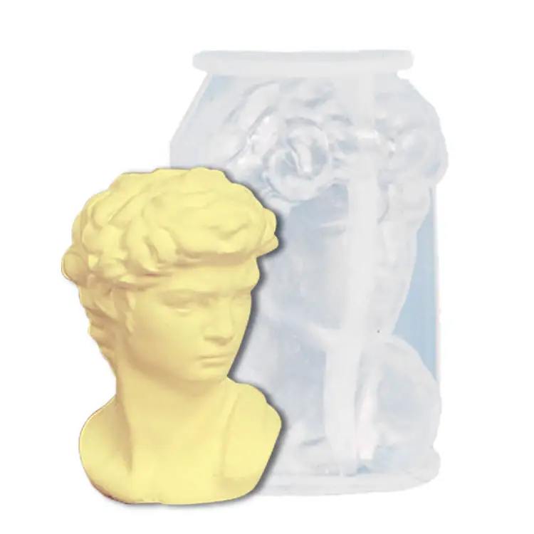 XONCHOUT 3D European Zeus David Head Sculpture Epoxy Resin Mold Handmade Silicone Craft Mold Plaster Molds Reusable DIY