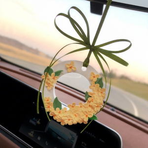 Aromatizante para Auto con Diseño de Flor de Osmanthus, Adorno Colgante para Espejo Retrovisor, Plástico, Evaporación Natural, Sin Necesidad de Electricidad - Product Image 2