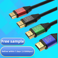 Câble hdmi mâle vers mâle en alliage d'aluminium de haute qualité 4k 60hz, emballage en boîte de couleur pour moniteur d'ordinateur portable HDTV