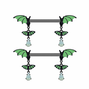 Nuevos y elegantes pendientes de <span class=keywords><strong>Piercing</strong></span> de Halloween, anillos de vientre de pecho, anillo de Nariz de murciélago de acero inoxidable a la moda para <span class=keywords><strong>mujer</strong></span> - Product Image 2