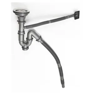 XN01 Kitchen Sink PVC Bottle Trap P Trap Hose Under Sink Sewer With Overflow Kitchen Sink Siphon With Drainer