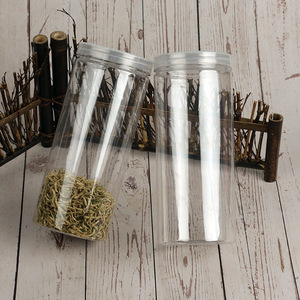 Plastic Airtight Jars 85x200mm Large Cylinder Storage Containers For Grains Tea Food Packaging With Lid - Product Image 3