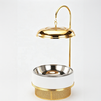 Serveur de buffet de luxe en acier inoxydable plaqué or 8L, alimenté au carburant, avec couvercle amovible, pour la restauration et les présentations de mariage