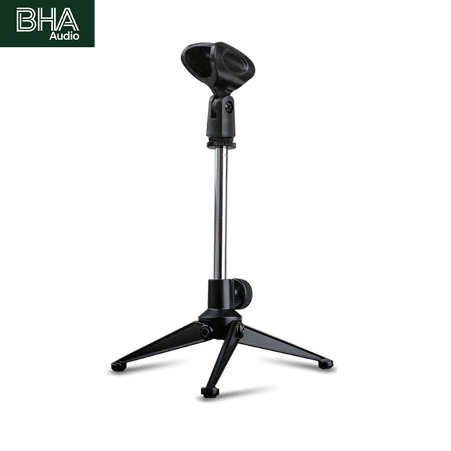 BHA MS-070 Wireless and Wired Desktop Microphone Stand Metal Tripod Clip with Live Recording Features 12 Year Factory Price OEM