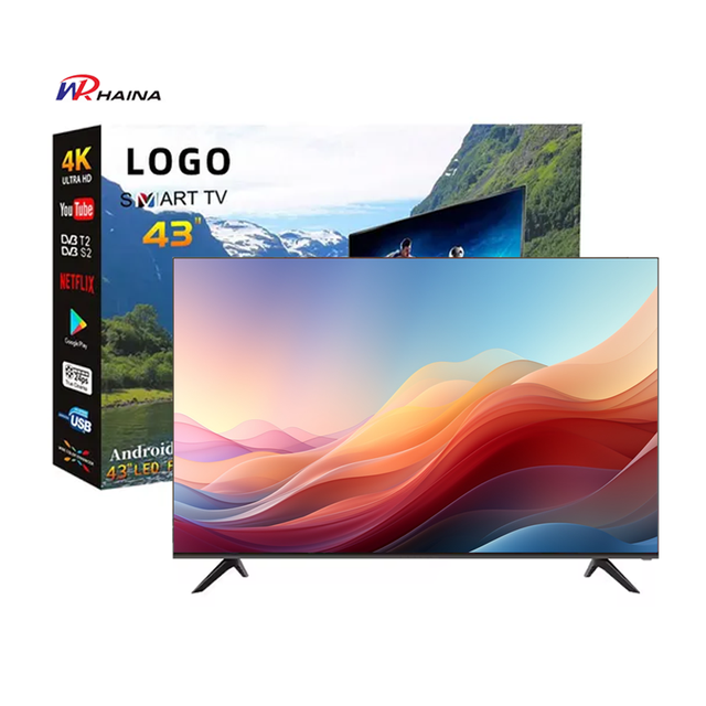 HAINA OEM Service Fhd Television 43 Inch Smart Android TV SKD CKD 2K Qled Tvs with Google Assistant and Built-in Chromecast