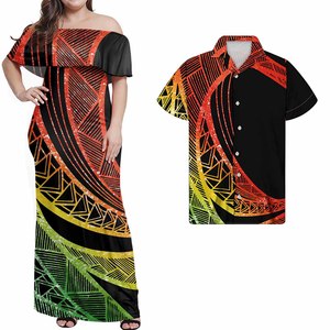 Nuovo vestito firmato per le donne abiti estivi taglie forti abito elegante con spalle scoperte <span class=keywords><strong>abbigliamento</strong></span> <span class=keywords><strong>classico</strong></span> delle isole di moda polinesiana - Product Image 5