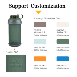 Gbaz Force Outdoor <b>Water</b> <b>Bottle</b> <b>750Ml</b> Portable Foldable Green Tpu For Sports - Product Image 4