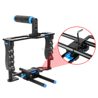 Kit de poignée de cage de caméra DSLR vidéo en alliage d'aluminium C2 avec montage à vis 1/4 "et 3/8" pour caméra vidéo, photographie, cinéma