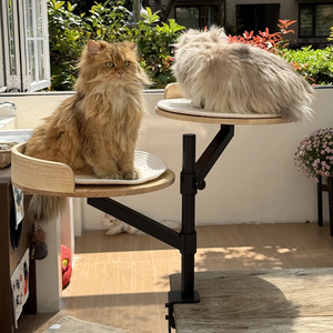 Nueva <span class=keywords><strong>Cama</strong></span> Flotante de Doble Capa para Gatos, Ajustable en Altura, Ahorra Espacio, de Ratán y Madera Sólida para Interiores - Product Image 2