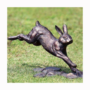 도매 사용자 정의 야외 정원 장식 금속 토끼 예술 공예 청동 거짓말 토끼 조각 금속 동물 조각 판매 - Product Image 5