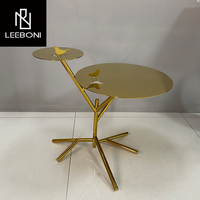 Prix d'usine Meubles de salon Table d'appoint en acier inoxydable doré Table basse Table à thé Table d'appoint de luxe moderne