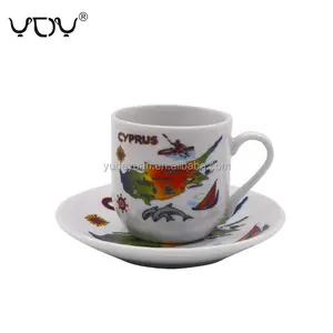 Giá Rẻ Tùy Chỉnh In Sứ Cốc Cà Phê Đặt 12 Miếng Cup Và Chiếc Đĩa Đặt Cho Cà Phê