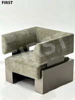 Canapé individuel mobile de style médiéval en métal et tissu ; Chaise individuelle décontractée de designer tendance