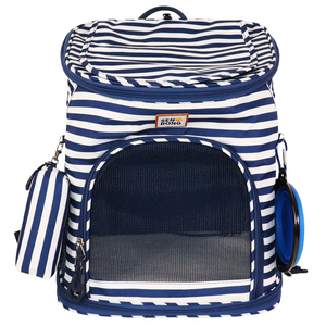 Sac à dos pour animaux de compagnie pratique avec fermeture éclair, rembourrage multi-structure, respirant pour petits chiens et chats, en polyester et maille - Product Image 1