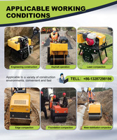 Mini-rouleau compresseur vibrant à double tambour LUHONDDA de 4 tonnes avec moteur, pompe hydraulique, pour asphalte, terre et béton