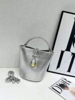Sac seau en PU grande capacité, nouveau modèle 2025, tissé à nœuds, tendance, polyvalent, bandoulière pour femme, fermeture à fermoir
