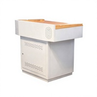 Pupitre audiovisuel multifonctionnel moderne et minimaliste en bois, console de contrôle centrale compacte pour les écoles et la lecture