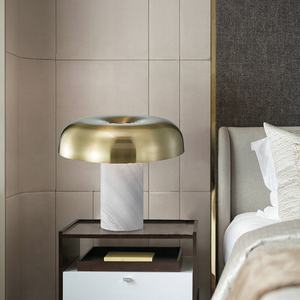 Lampe de Table en forme de champignon doré, <span class=keywords><strong>Jazz</strong></span>, base en marbre blanc, éclairage de bureau moderne JY6130 - Product Image 4