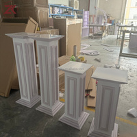 ZKAI Colonnes romaines classiques en PVC blanc sculpté, socle cylindrique blanc, support à dessert, support à fleurs pour mariages, événements, fêtes