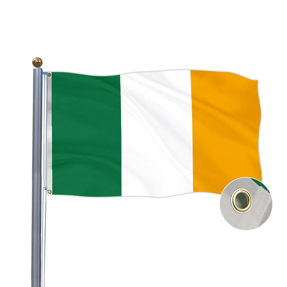 210d Nylon Langstlevende Geborduurde Oxford Ireland Irish 3X5 Ft Vlag Buiten