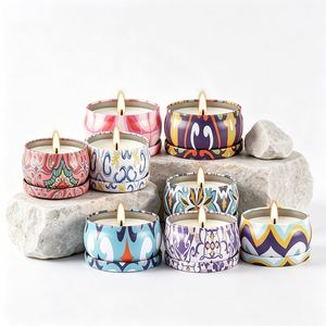 Contenant de bougie en opale, cire d'abeille naturelle, collection de luxe pour bien-être aromatique, présentoir de boutique signature - Product Image 1