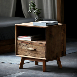 Wooden Bedside Cupboard Solid Wood Bed <strong>Sidetable</strong> One <strong>Drawer</strong> - Product Image 3