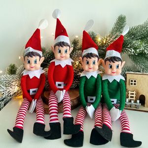 Bambola <span class=keywords><strong>Elfo</strong></span> di Natale in Peluche, Giocattolo Flessibile da Seduta con Cappello per Decorazione Domestica e da Tavolo per le Festività - Product Image 2