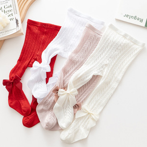 Newborn Knee High Toddler Baby Socks Cotton Bow Girls Pantyhose <strong>Tights</strong> Pants Kids Clothing Wholesale Crew - Product Image 2