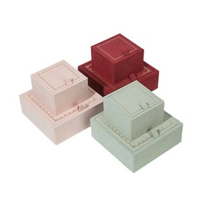 Boîte à bijoux exquise avec bordure dorée, boîte à bijoux couleur bonbon, vente en gros de boîtes à bijoux à angle droit avec couvercle rabattable - Product Image 2