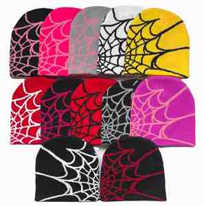 Outdoor Spider Pattern <b>Wool</b> Acrylic Knitted <b>Hat</b> Women <b>Beanie</b> Winter Warm <b>Beanies</b> Men Casual Skullies Promotion Gift Comfortable - Product Image 1