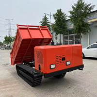 LIVRAISON GRATUITE Mini-dumper sur chenilles diesel 25 CV, capacité 2000 kg, avec pompe hydraulique, portable et automatique