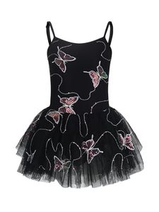 Vestido de Ballet para Niñas, Tutú Brillante con Mariposas, Ropa de Danza sin Mangas para Actuaciones y Prácticas en el Escenario - Product Image 6