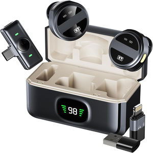 Micrófono de Solapa Inalámbrico con Cancelación de Ruido, Condensador Digital Magnético K9 para Grabación de Video en iPhone y Android - Product Image 1