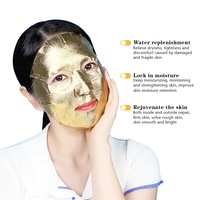 Masque en tissu végétalien anti-rides, raffermissant, liftant et éclaircissant à l'or 24 carats avec acide hyaluronique, format voyage, vente en gros, marque privée OEM