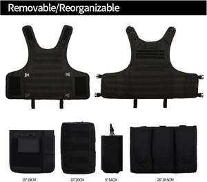 سترة تكتيكية بنظام تحرير سريع، ألواح شبكية قابلة للتنفس، تصميم متعدد الجيوب بنظام مولي للتدريب الخارجي والمغامرات - Product Image 5