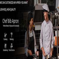 Tablier de Chef Professionnel Unisexe Grande Taille avec 2 Poches, Conception à la Taille, Sans Manches, Lavable et Réutilisable pour la Cuisine et la Pâtisserie
