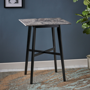 Modern Adjustable Height 42" <b>Bar</b> <b>Table</b> with Steel Legs and <b>Marble</b> Top Commercial Use Easy to Clean - Product Image 3