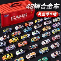 48 Coches de Juguete de Metal Fundido a Presión con Caja Contenedora para Niños, Mini Vehículos de Carreras, Regalo de Fiesta, Mini Coche de Juguete Metálico