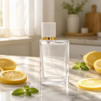 Botol Aromaterapi Kaca Transparan 50ml 100ml Langsung dari Pabrik dengan Leher Besi Bayonet dan Tutup Tekan Samping