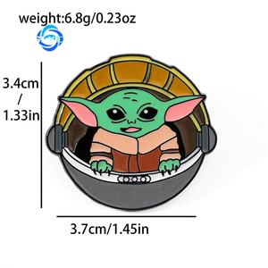 เข็มกลัดโลหะรูปดาว <span class=keywords><strong>Yoda</strong></span> สุดน่ารักป้ายน้ำมันหล่นตกแต่งด้วยหมุดโลหะอัลลอย - Product Image 2