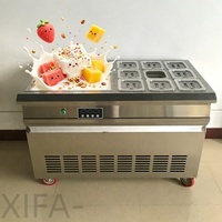 Machine commerciale thaïlandaise à rouleaux de crème glacée frite, simple ou double plaque, avec plaque froide