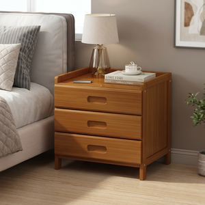 Modern Teak Wood Eco-Friendly Durable 3-Drawer Solid Wood Nightstand Mid Century <b>Bedroom</b> Living Room Furniture Indonesia - Product Image 3