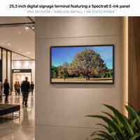 Layar Informasi Transit Stasiun Kereta Bandara 25,3 Inci E-Paper Signage, Tampilan Warna E Ink 3200x1800, Layar Transportasi Umum
