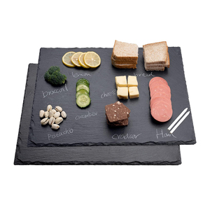 Plateau à fromage en <span class=keywords><strong>ardoise</strong></span> naturelle écologique moderne, plats et assiettes, plateau de service avec technique de gravure pour les fêtes - Product Image 1
