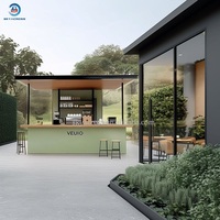 Kiosque à café modulaire préfabriqué commercial personnalisable en conteneur avec design de toit à baldaquin
