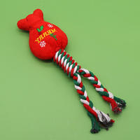 Jouets à mâcher de Noël de luxe en gros pour chiens, en peluche et coton, modèles animaux de dessin animé, multi-saveurs avec cordes