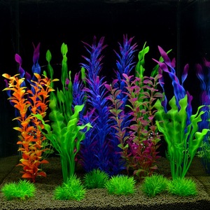 R7 Colorido Pecera <span class=keywords><strong>Artificial</strong></span> Decoraciones Acuario Paisaje Vividly Decor Plastic Plants Set Acuario Plantas - Product Image 2