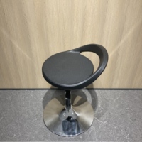 Chaise de bar en polyuréthane de haute qualité avec base ronde, tabouret pivotant réglable en hauteur avec support lombaire, chaise de magasin de travail rotative